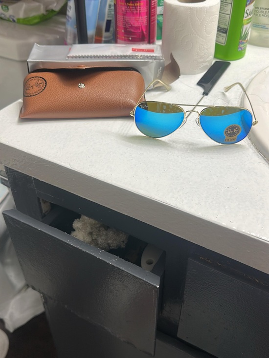 Ray-Ban Other - Ray-Ban Gold Frame Sunglasses with Blue Mirrored Lenses